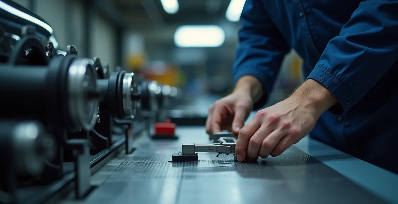 Processo di calibrazione ADAS in officina con pannelli di riferimento