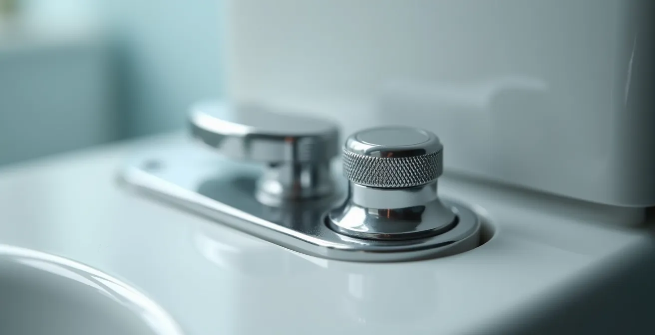 Sistema doppio pulsante per cassetta WC con indicatori di risparmio idrico