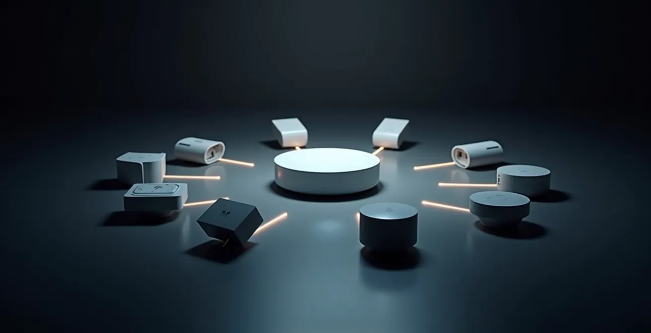 Hub domotico Matter con dispositivi smart connessi