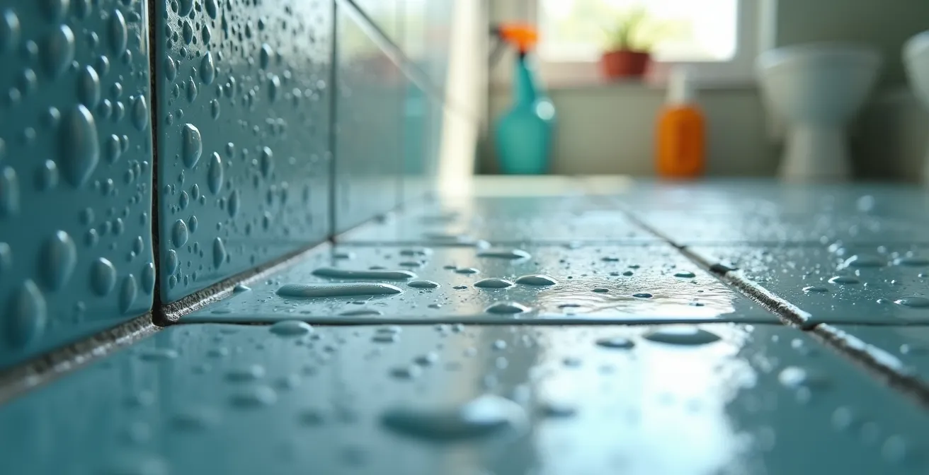 Dettaglio di una superficie con muffa trattata con prodotti sicuri e non tossici