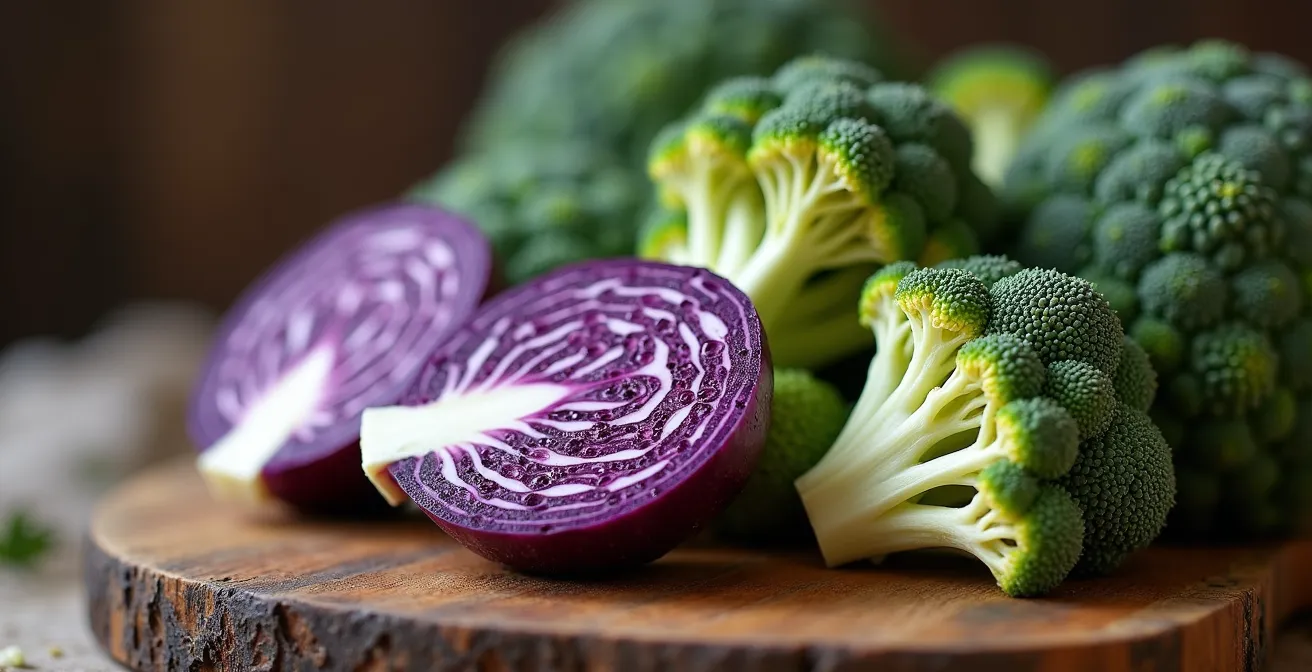 Dettaglio macro di verdure invernali italiane tagliate e pronte per la cottura